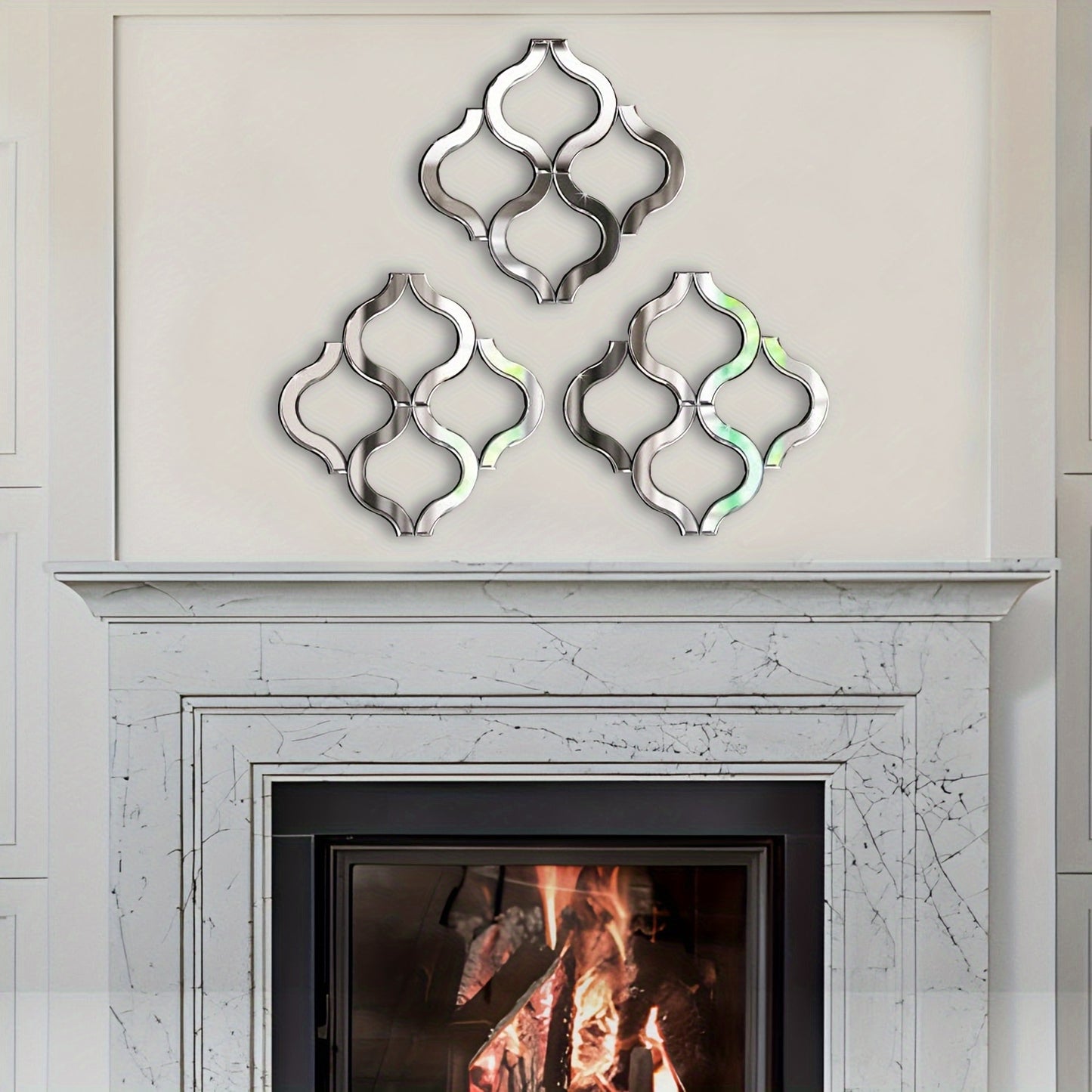 Elegant Wall Mirror with Glass Frame and Beveled Edges - Perfect for Living Room, Bedroom, or Entryway Decor