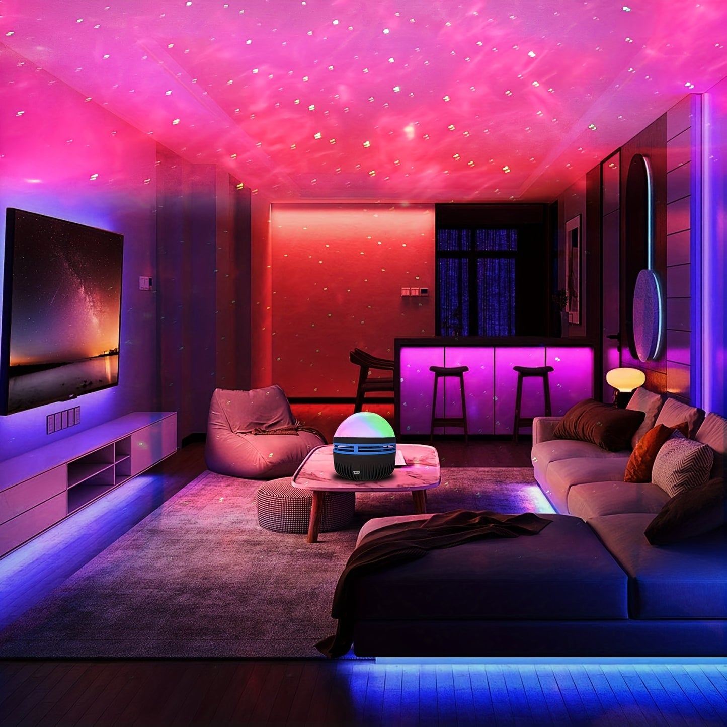 Aurora Borealis Projector Lamp - Remote-Controlled with Multiple Light Modes, Perfect for Indoor Ambiance & Unique Gifts for Birthdays, Halloween, Christmas, Light Projector for Bedroom