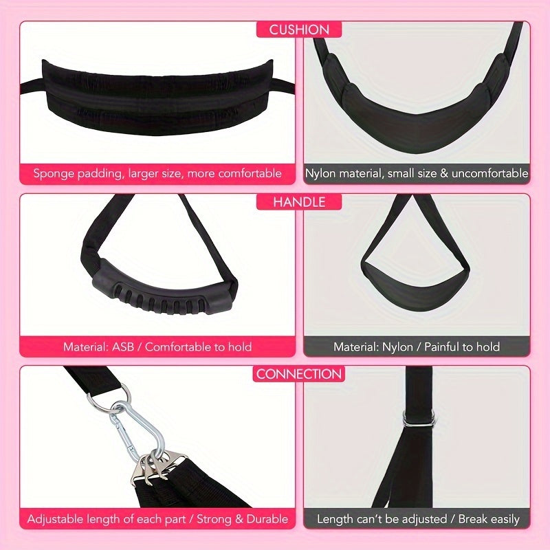 4pcs Set, 136.08KG, Adult BDSM Sex Swing Combination Restraint Harness, BDSM Boor Sex Furniture Love Swing Kit, Unlocking Air Suspension Multiple Poses Positions, Adjustable And Removable, For Couples Lovers At Home Sex Toys