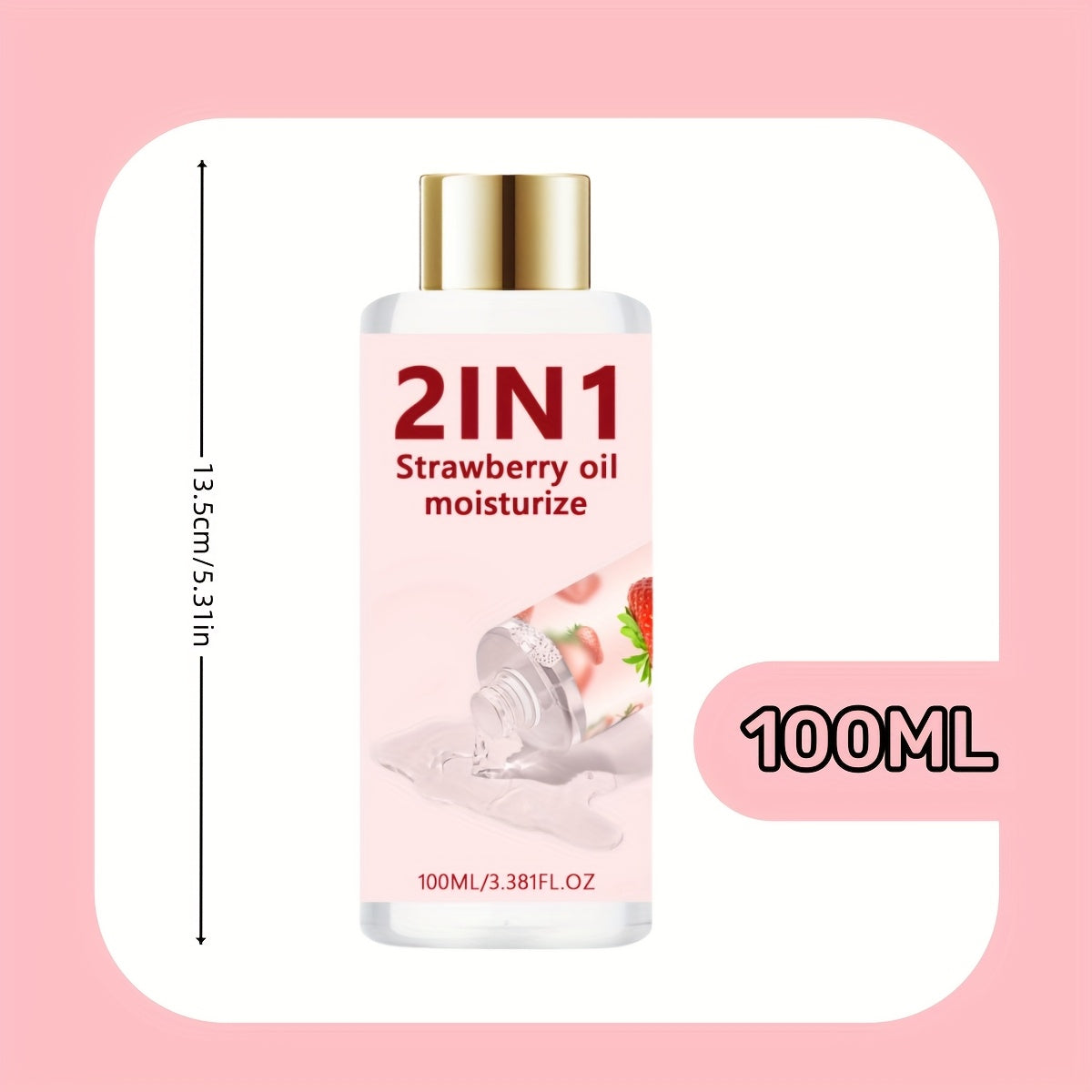 Strawberry Cake Flavor Couple Moisturizing Oil 100ml - Water Based Formula - Long-lasting Moisturizing - Suitable for Adult Entertainment - Easy to Clean, Strawberry Cake Flavor, Moisturizing Oil