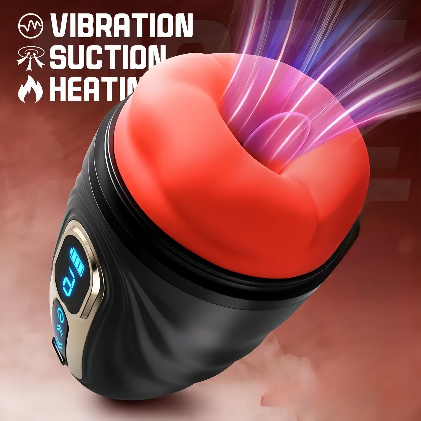 Male Sex Toys for Men Vibrator -Male Masturbator Penis Pump Trainer with 9 Frequency vibration & Smart heating mode, Mouth-Wrapped Penis Vibrator Adult Toys with Heating Rod, LCD, Pocket Pussy Stroker Adult Sex Toy & Games