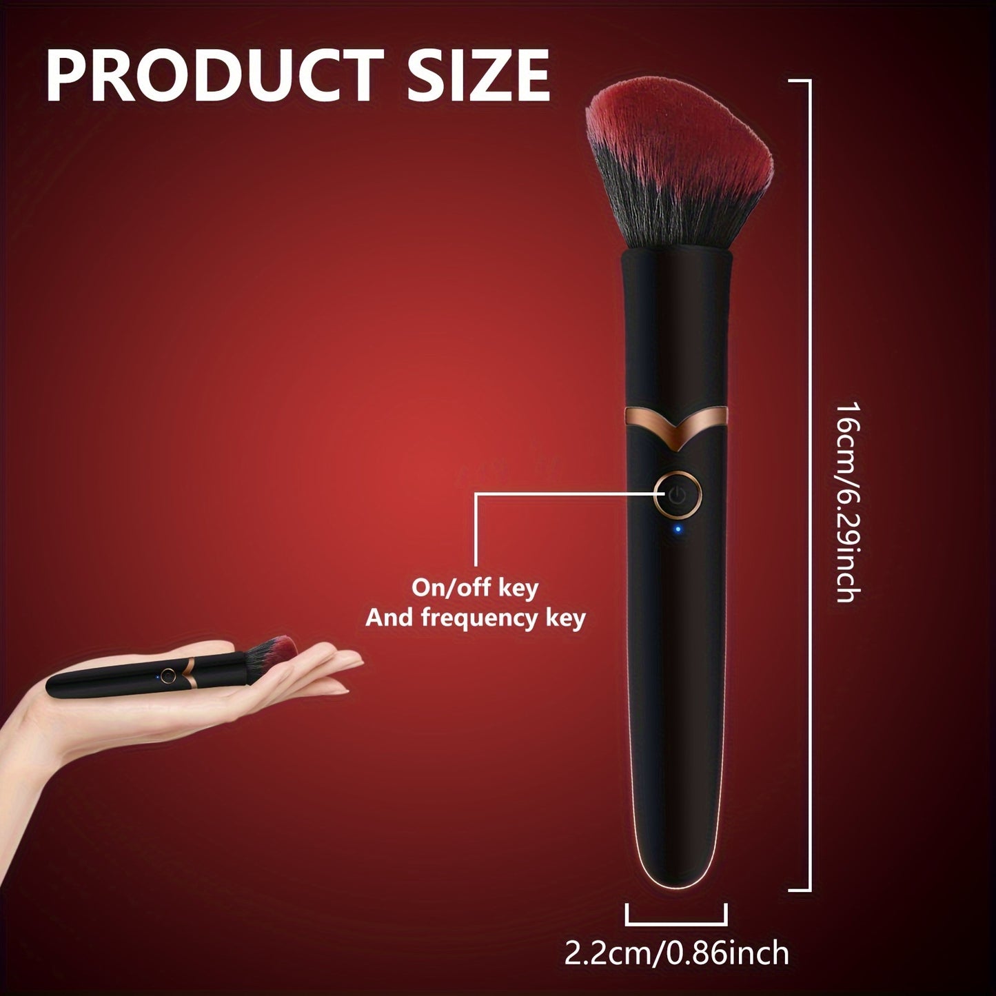 USB Powered 2-in-1 Dual Vibration Massager, Soft Bristle Brush Design, 10 Vibration Modes, Rechargeable Lithium Battery 300mAh, for Women and Couples, Adult Toy