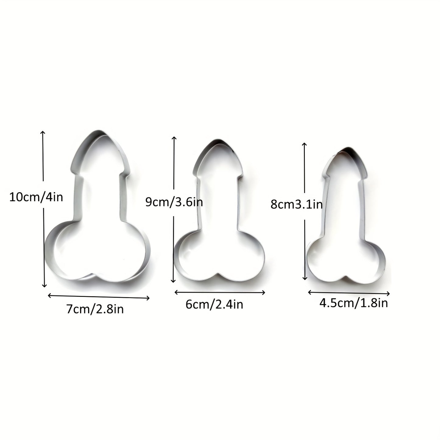 3pcs Stainless Steel Biscuit Mold Set - Funny Tintin Shapes for Cookies & Candies, Perfect for Valentine's Day Baking