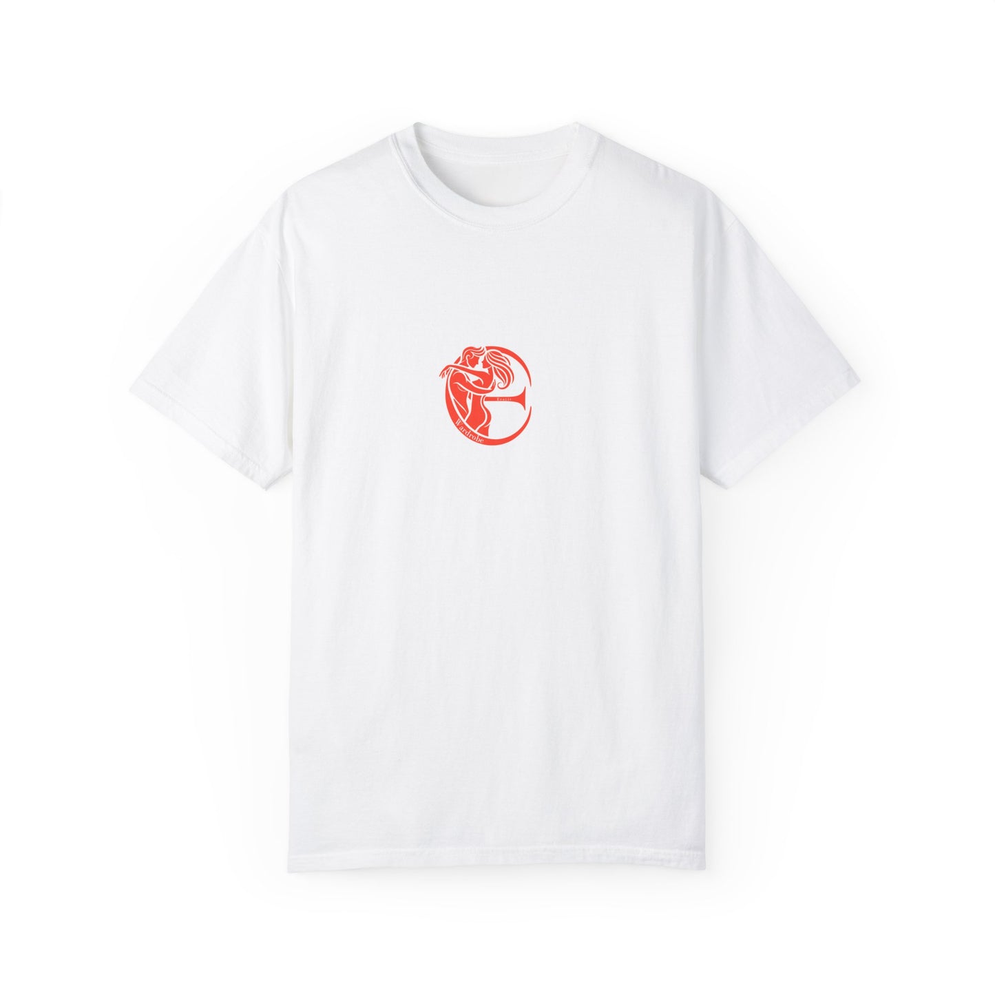 Unisex Garment-Dyed T-shirt with red logo