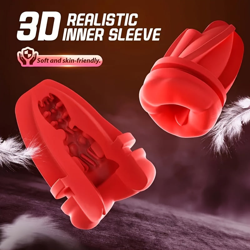 Male Sex Toys for Men Vibrator -Male Masturbator Penis Pump Trainer with 9 Frequency vibration & Smart heating mode, Mouth-Wrapped Penis Vibrator Adult Toys with Heating Rod, LCD, Pocket Pussy Stroker Adult Sex Toy & Games