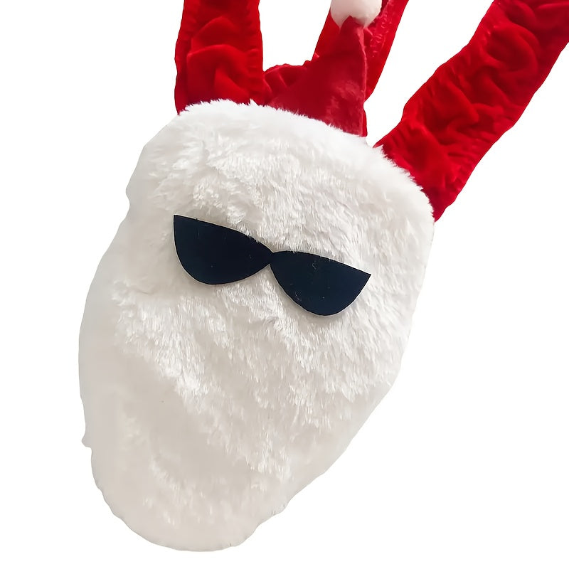 Santa Claus-Themed Men's Novelty Underwear - Sexy Red Velvet, Off-Shoulder Design with Knit Fabric & Spandex Blend - Perfect for Christmas, Valentine's Day Gifts & Fun Parties, Christmas Clothing, Nylon, Adult Party Supplies