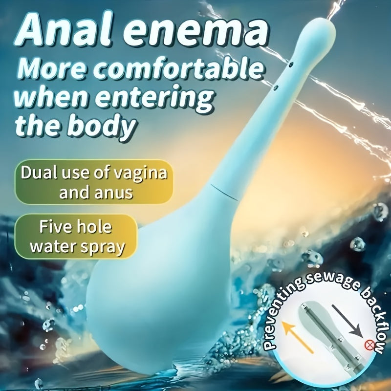 1pc Anal Vaginal Large Capacity Cleaner, Medical Silicone Ball Enema Cleaning Douche Body For Men And Women Adults Health Cleaner 5-Hole Medical Silicone Package Nozzle, Anti Back-Flow Douche Private Hygienic