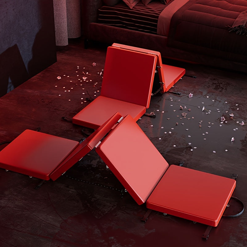 SM Folding Bed Black and Red Couple Bondage Props Portable Mat Sex Furniture