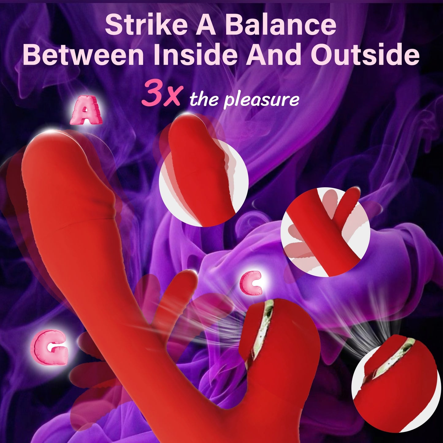 1pc 3-In-1 Rechargeable Clitoris Stimulation Dildo, G-Spot Vibrator with 14 Vibration Patterns, 7 Tongue Licking Flapping Modes, USB Powered Sensory Massage Toy for Men and Women, Ideal Date Night Gift - Adult Intimacy Play A