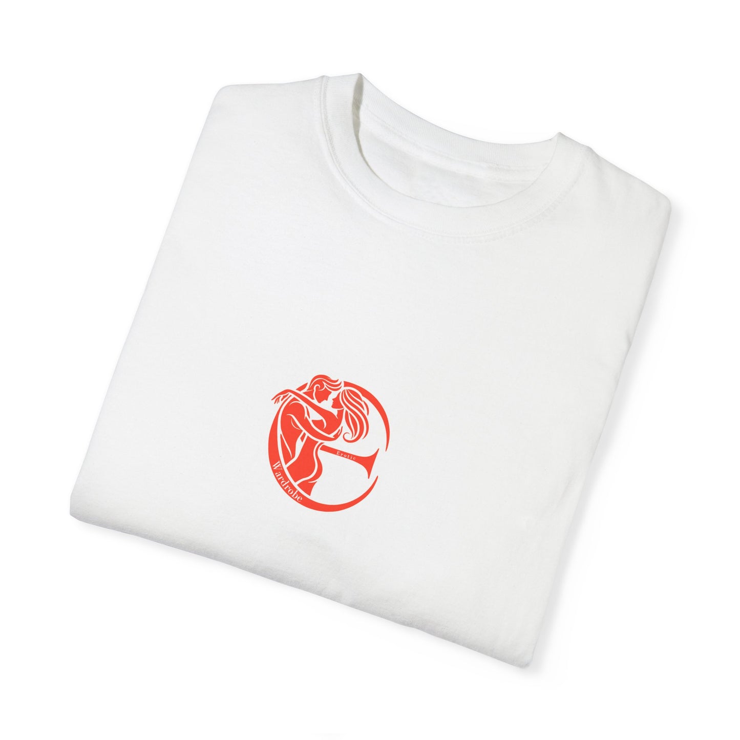 Unisex Garment-Dyed T-shirt with red logo