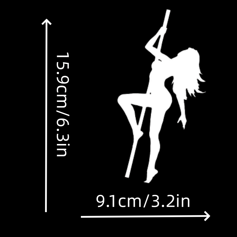 Playful, Sultry Pole Dancer Vinyl Car Decal - Durable, Easy-Apply Sticker for Rear Window & Glass Surfaces