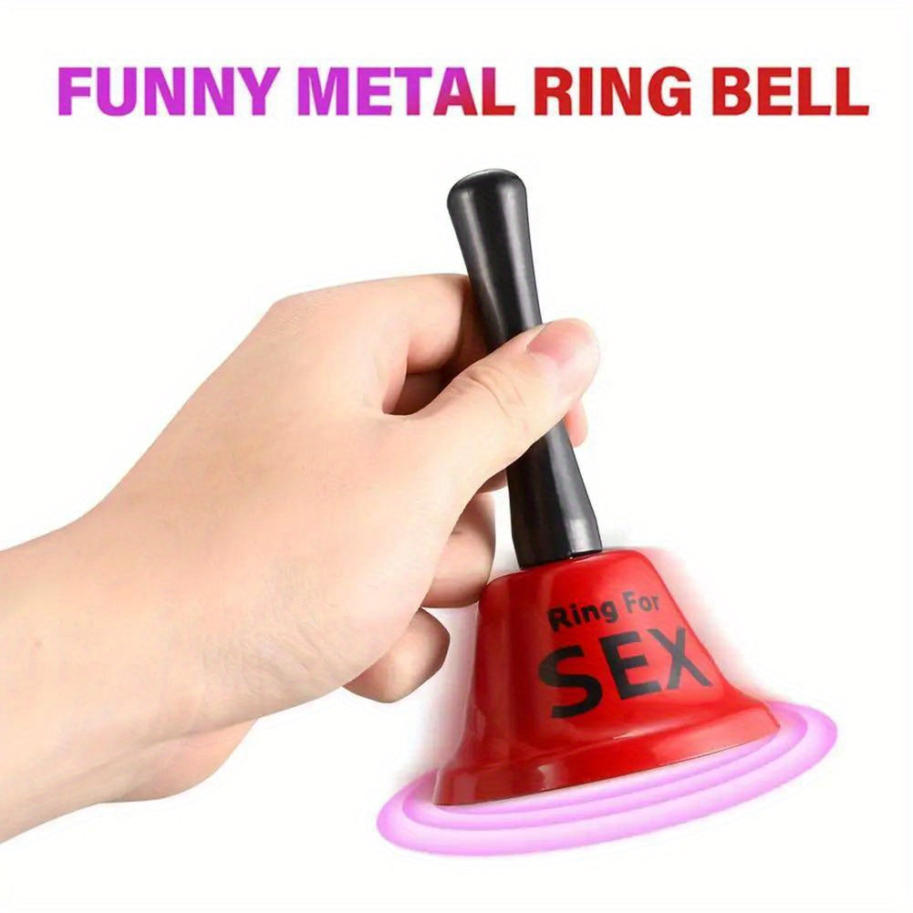 1pc Novelty Hand-held Metal Call Bell with "Ring for SEX" Inscription – Uncharged, Wireless, No Battery Required, Iron Construction for Bachelor Party Decoration or Romantic Gag Gift