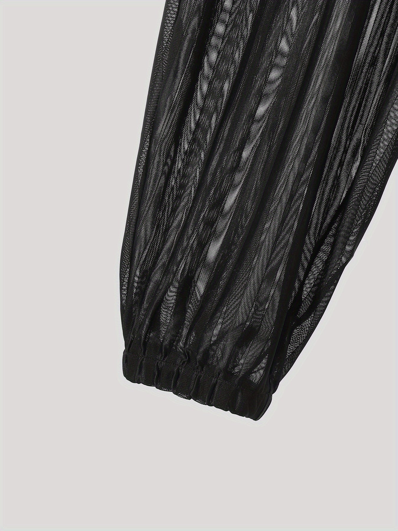 Men Hot Sexy Mesh Stripe Deep V Neck Sheer Sleeveless Nightclub Party Jumpsuit