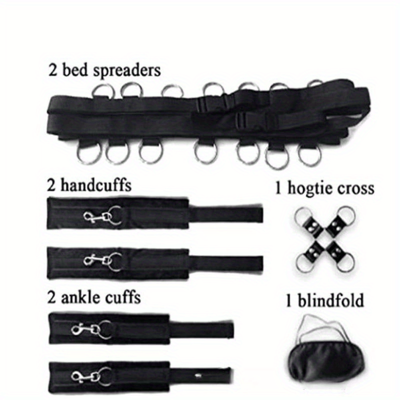 1pc Bdsm Bed Bondage Kit - Erotic Monogrammed Fabric Tape for Adults, Multifunctional Nylon Sex Accessories for Couples Flirting & Bed Restraints Sex Kits for Couples Sex Harness