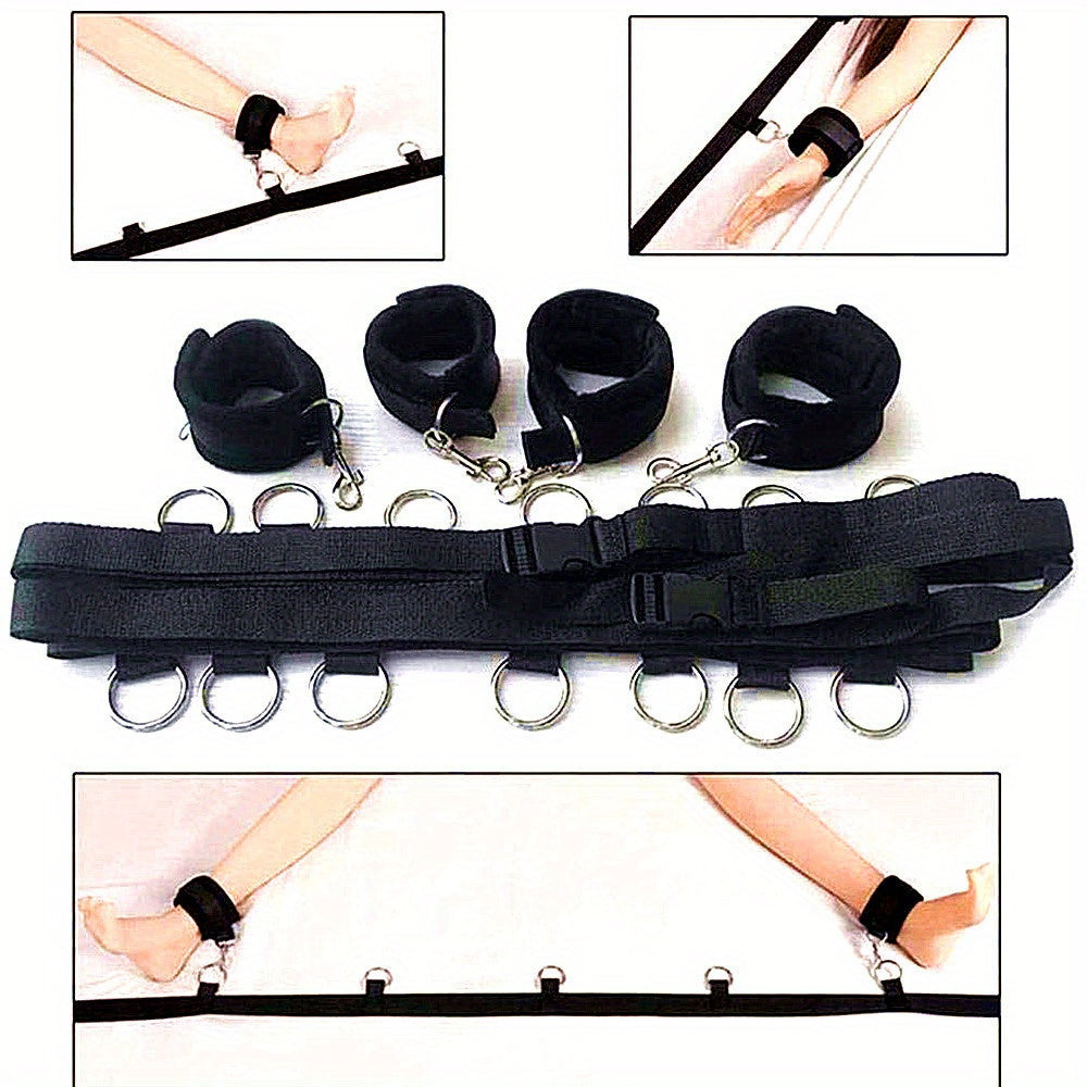 1pc Bdsm Bed Bondage Kit - Erotic Monogrammed Fabric Tape for Adults, Multifunctional Nylon Sex Accessories for Couples Flirting & Bed Restraints Sex Kits for Couples Sex Harness