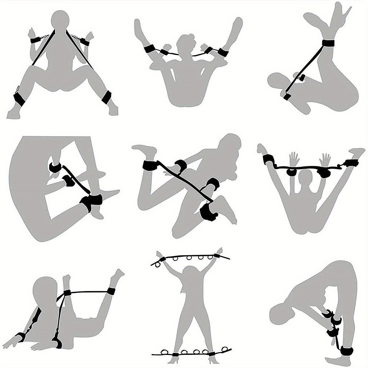 1pc Bdsm Bed Bondage Kit - Erotic Monogrammed Fabric Tape for Adults, Multifunctional Nylon Sex Accessories for Couples Flirting & Bed Restraints Sex Kits for Couples Sex Harness