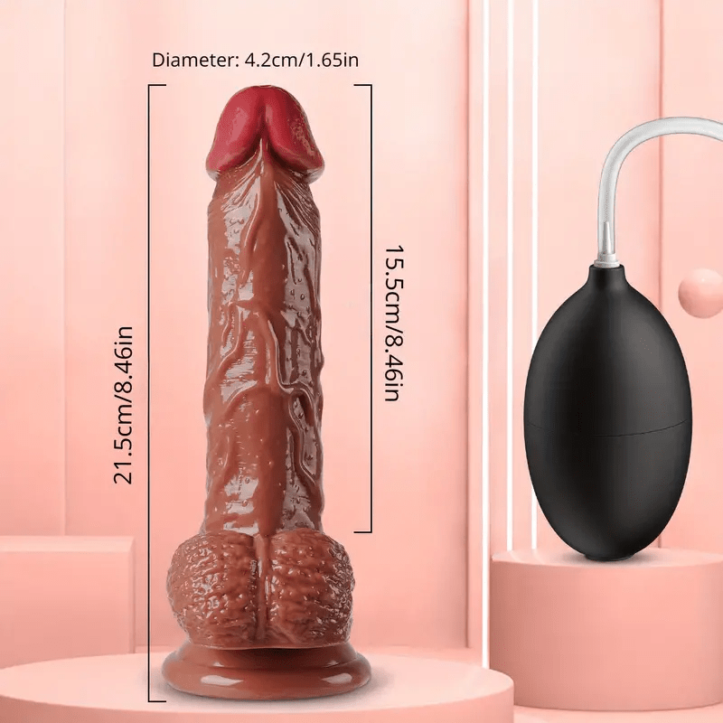8-Inch Realistic Squirting Dildo with Suction Cup - G-Spot Stimulating, Water Spray for Enhanced Pleasure, TPE Material, Battery-Free