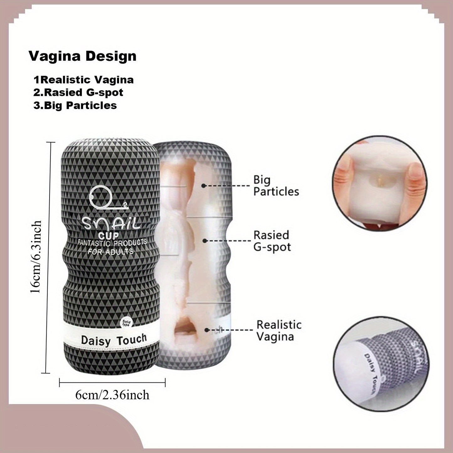 Fantastic Adult Products: Vagina/Anal/Oral Sex Toy - Golden Star, Daisy Touch, Prickly Rose - TPE Material, No Battery, Wireless, No Power Required