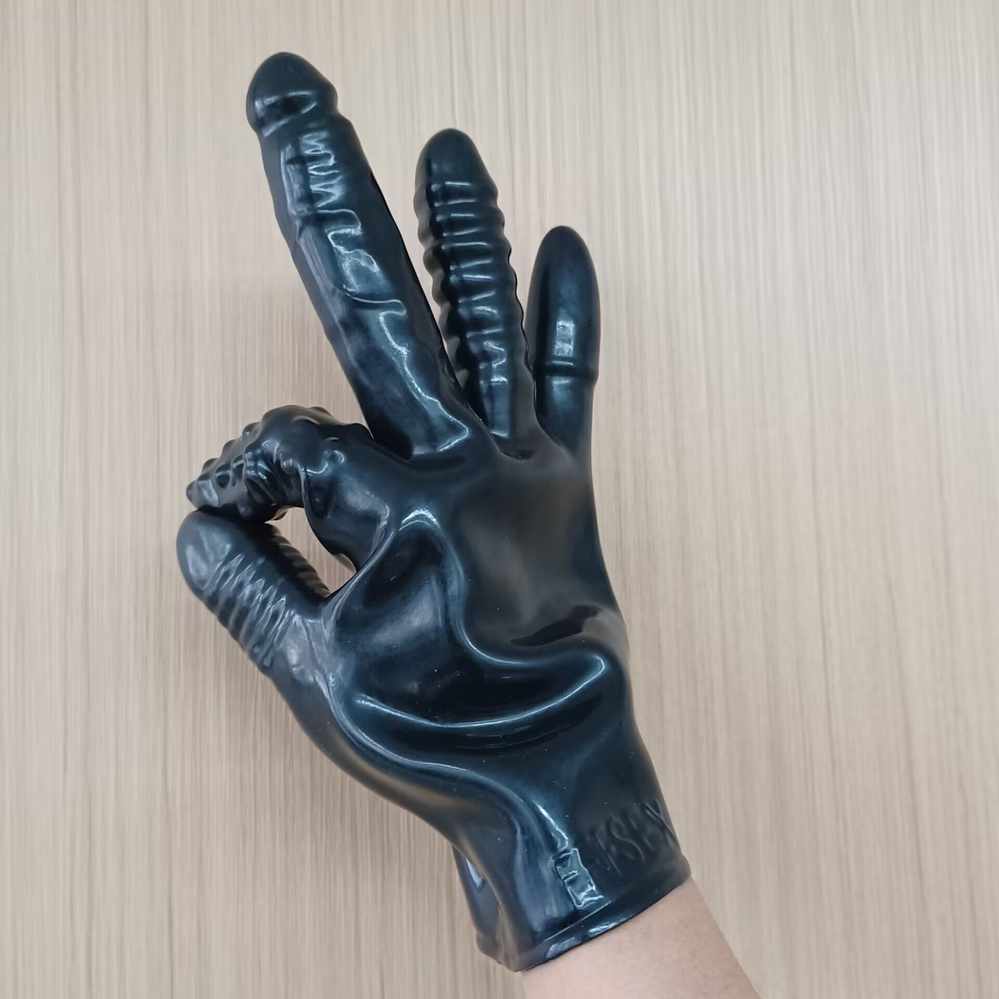 Black Silicone Gloves Multifunctional Stimulator Finger Massage Vagina Stimulator G-Spot Orgasm Sex Toys for Adult Couple Roleplay Game