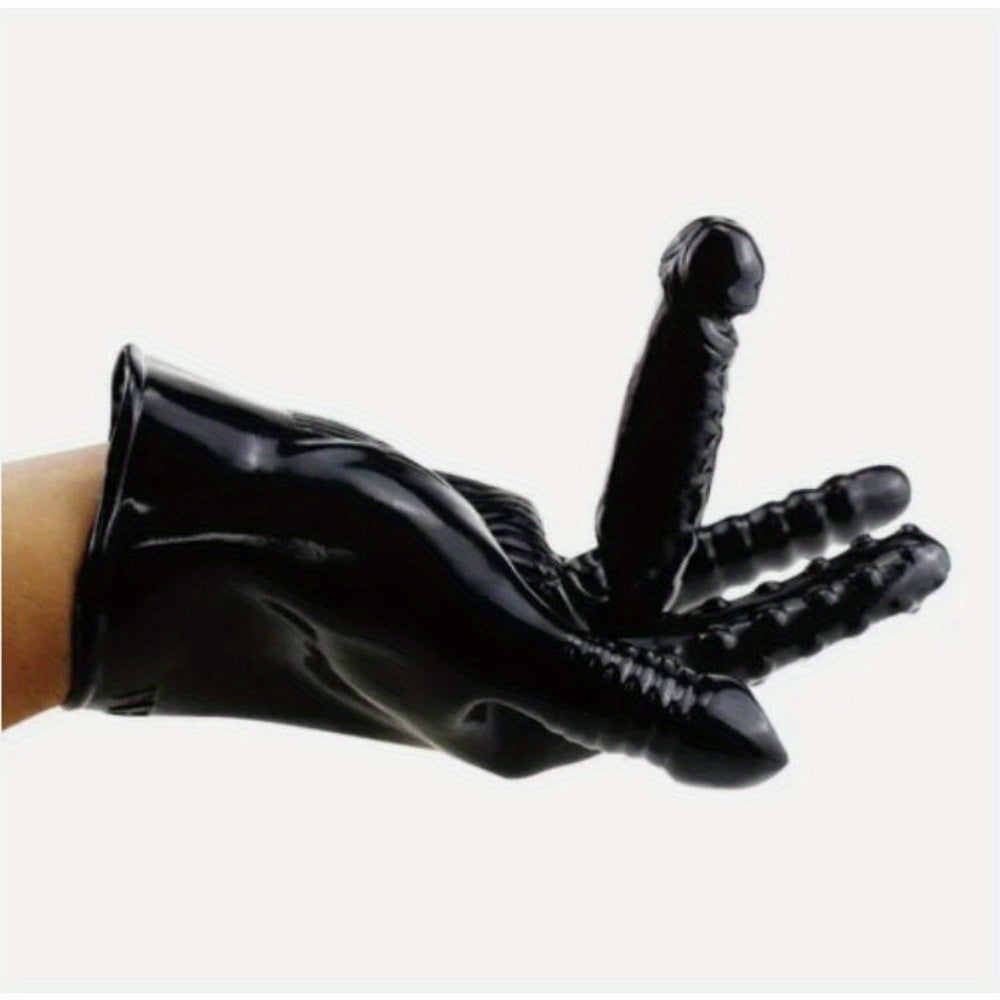 Black Silicone Gloves Multifunctional Stimulator Finger Massage Vagina Stimulator G-Spot Orgasm Sex Toys for Adult Couple Roleplay Game