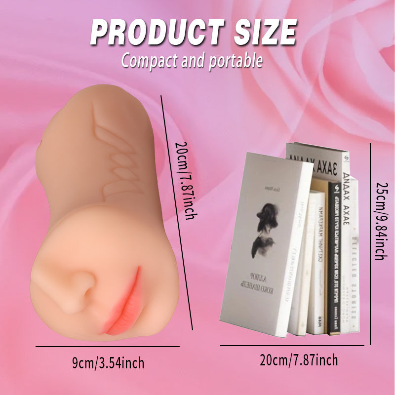 1pc Realistic 3-in-1 Silicone 3D Male Masturbator, Vagina, Oral & Anal Adult Sex Toy, Soft Textured Handheld Physical Doll for Men, No Battery Needed