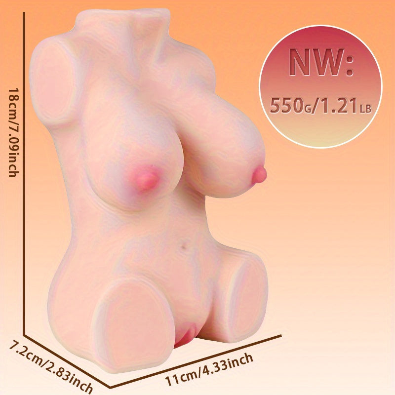 1pc Sex Doll Torso Male Masturbator Realistic Pocket Pussy Ass with Breasts, Vagina for Penis Massage, Female Torso Love Doll Silicone Adult Male Sex Toys for Men Hands Free Pleasure