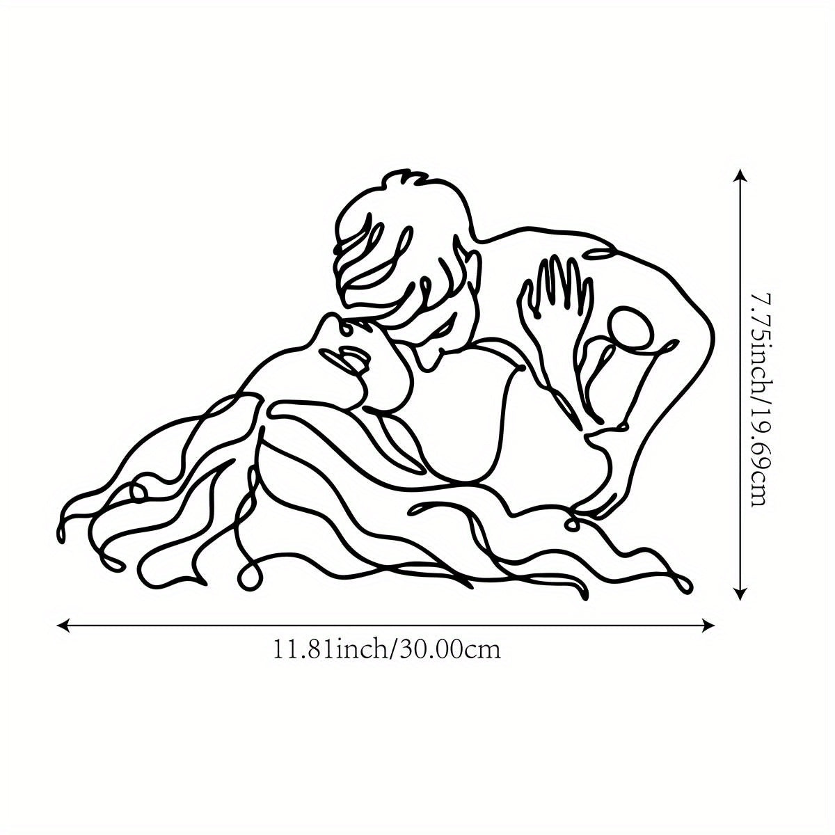 1pc, Metal Couple Mural Decoration, Suitable for Living Room, Courtyard, Balcony, Indoor Home Wall Decoration, 30.0 cm Size