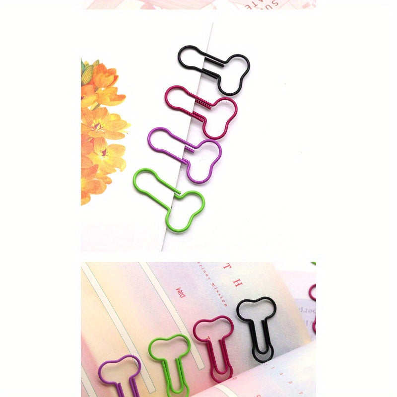 Fun & Colorful Penis-Shaped Paperclips - Cute Cartoon Design, Durable Metal, Perfect for Office & School Supplies