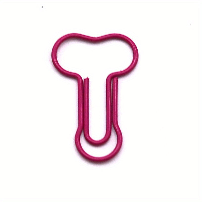 Fun & Colorful Penis-Shaped Paperclips - Cute Cartoon Design, Durable Metal, Perfect for Office & School Supplies