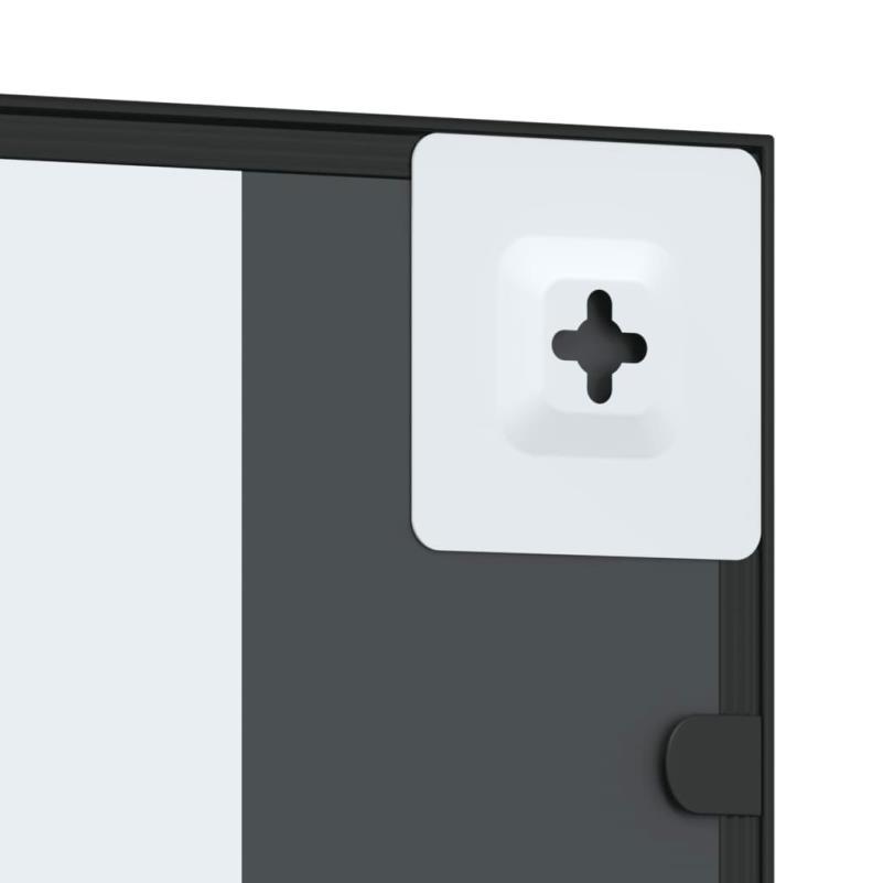 Elegant Black Rectangular Wall Mirror with Iron Frame, 30.48x99.06 cm - Modern Home Decor
