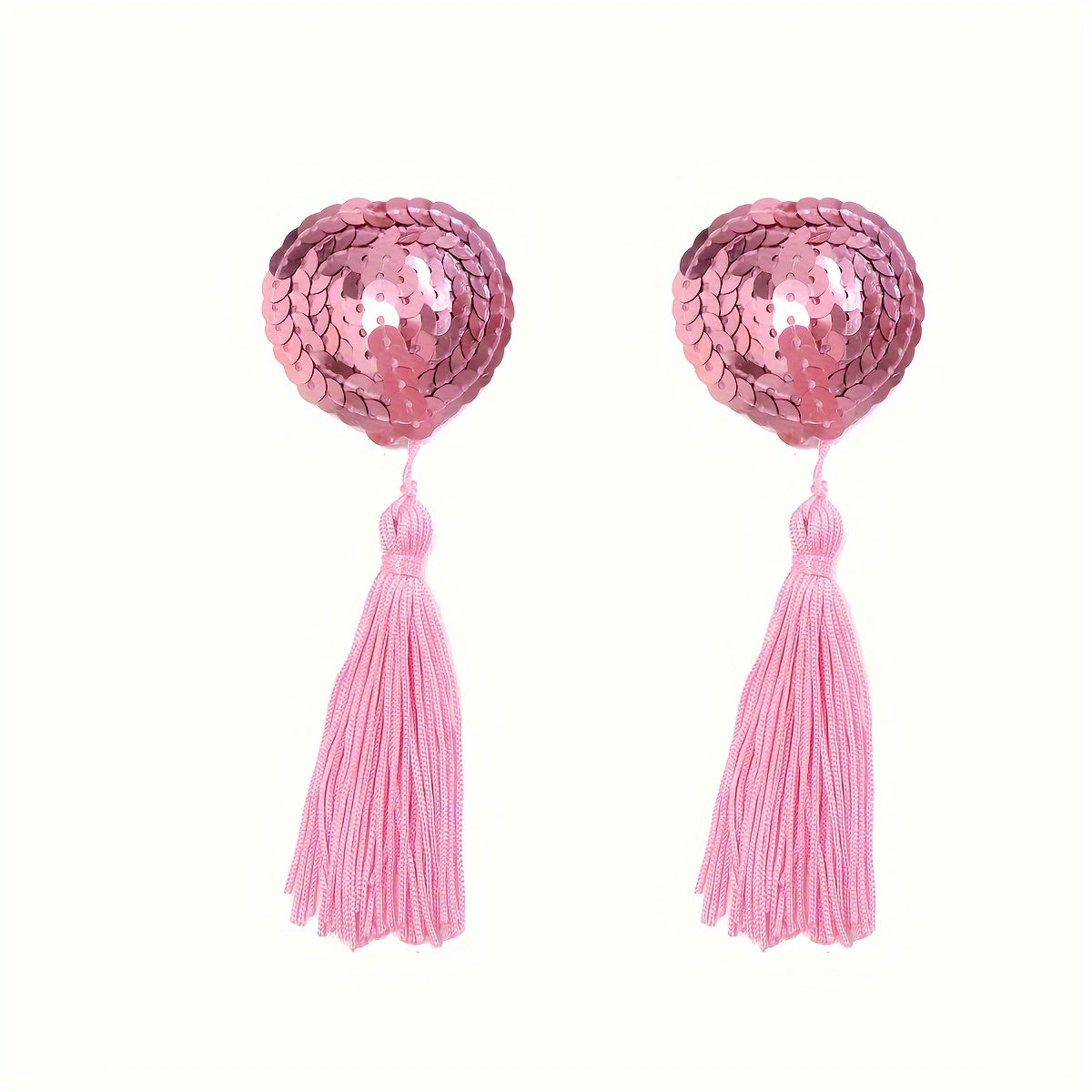 0004 Pair Leather Heart-shaped Tassel Sexy Nipple Stickers Anti-convex Nipple Covers, Women's Lingerie & Underwear Accessories