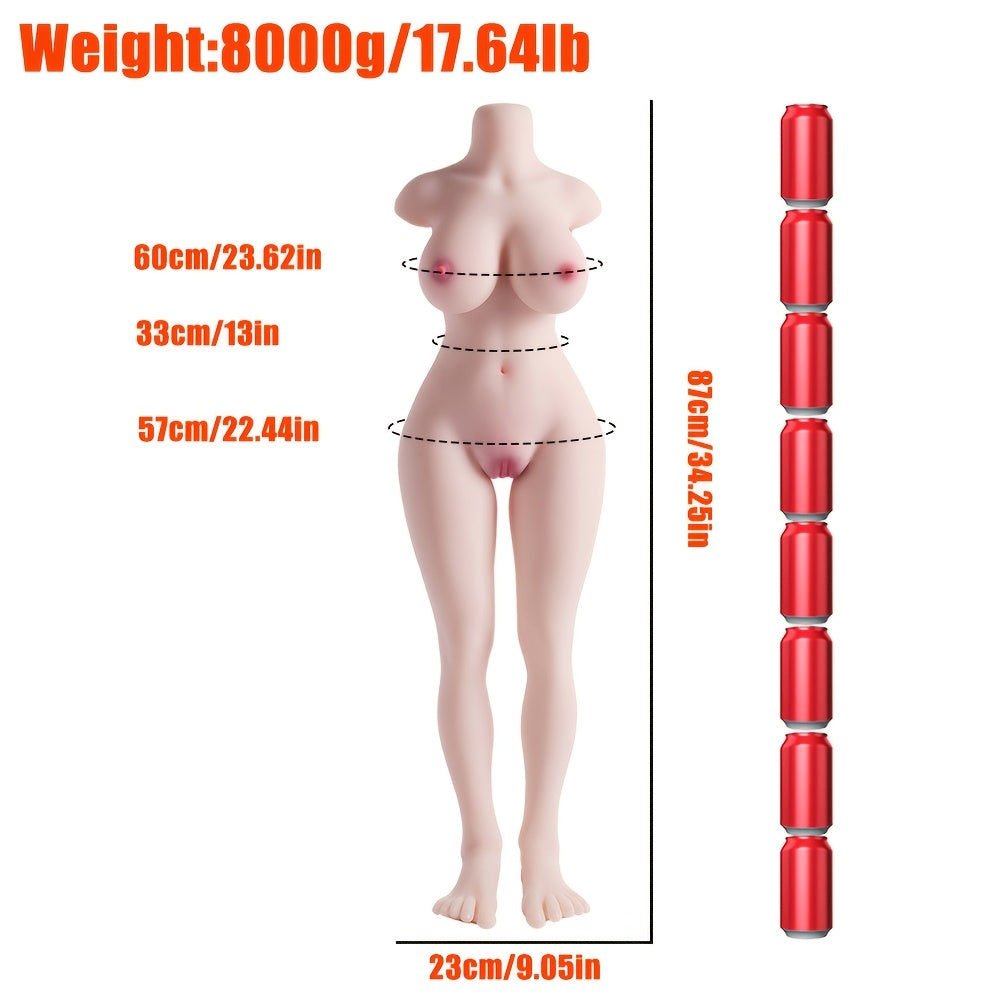 1pc Realistic Full Body Life-Size 3-in-1 Thermoplastic Elastomer (TPE) Male Sex Doll, Flexible Torso, Vaginal Anal Breast Capabilities, No Electricity or Battery Needed, Adult Pleasure Companion