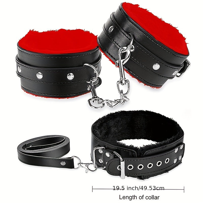 11pcs BDSM Bondage Adult Play Bondage Gag Blindfold Spanking Paddle Safe Bed BDSM Kit Cuffs Nipple Clamps Whip Ball Gag Rope Role Play Sex Toy For Women Couple (Black)