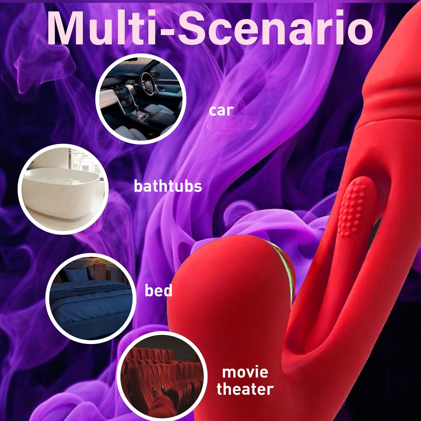 1pc 3-In-1 Rechargeable Clitoris Stimulation Dildo, G-Spot Vibrator with 14 Vibration Patterns, 7 Tongue Licking Flapping Modes, USB Powered Sensory Massage Toy for Men and Women, Ideal Date Night Gift - Adult Intimacy Play A