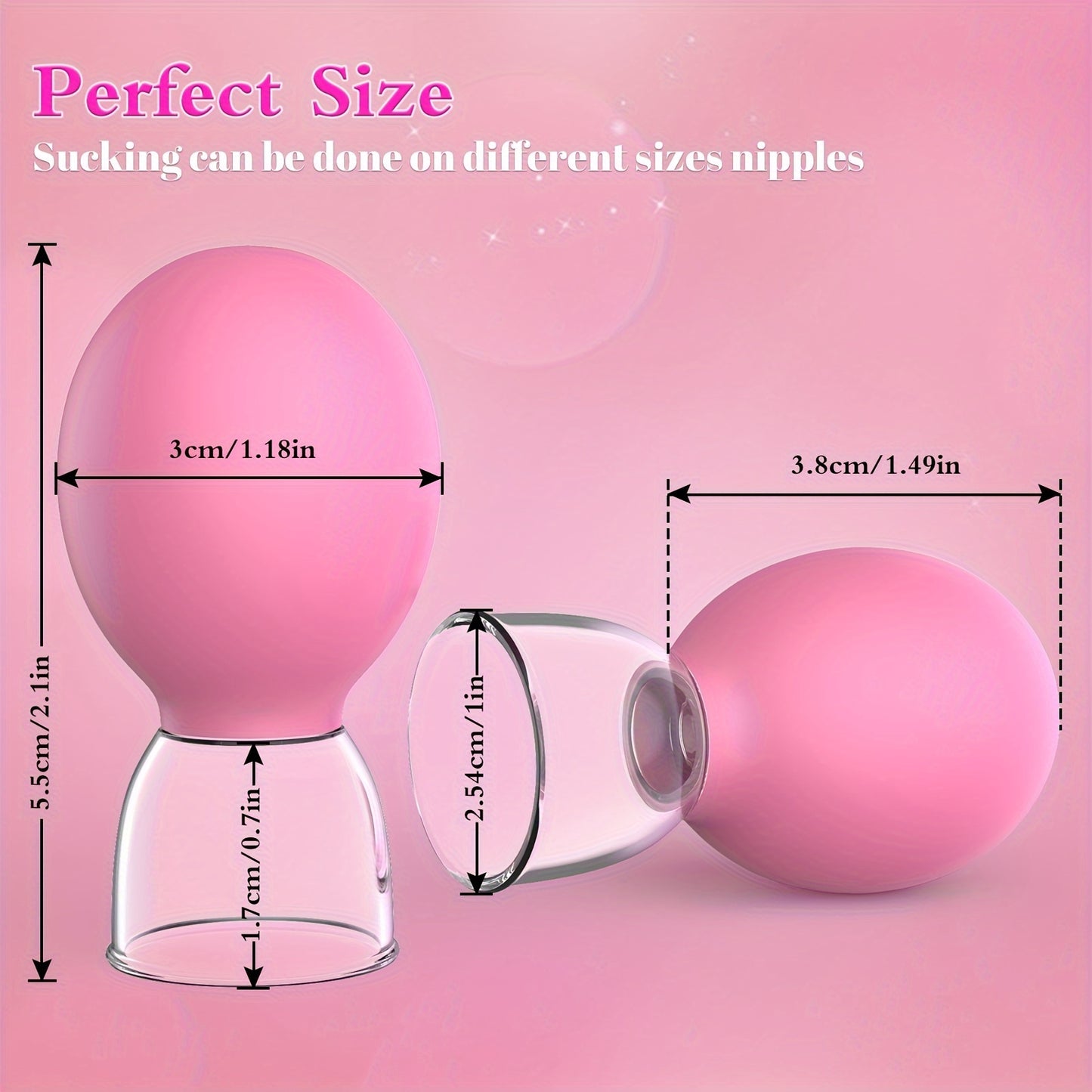 Pink Nipple Toy Female Sex Toy-BDSM Beginner Toy Nipple Sucker 2pcs Set, Mini Nipple Stimulation Female Adult Toy -Nipple Stimulation Toy-Couple toys Adult SM Sex toy