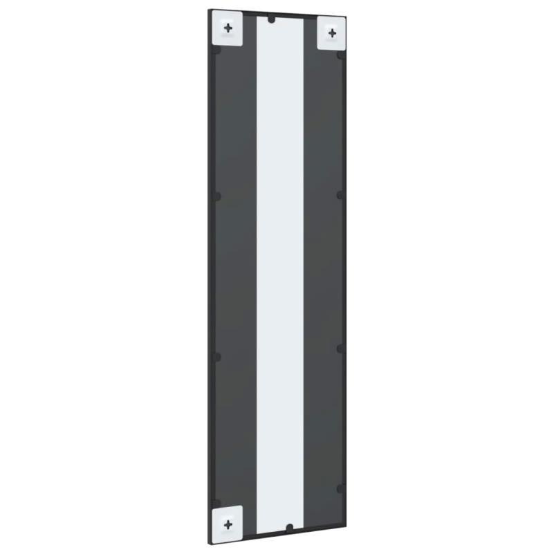Elegant Black Rectangular Wall Mirror with Iron Frame, 30.48x99.06 cm - Modern Home Decor