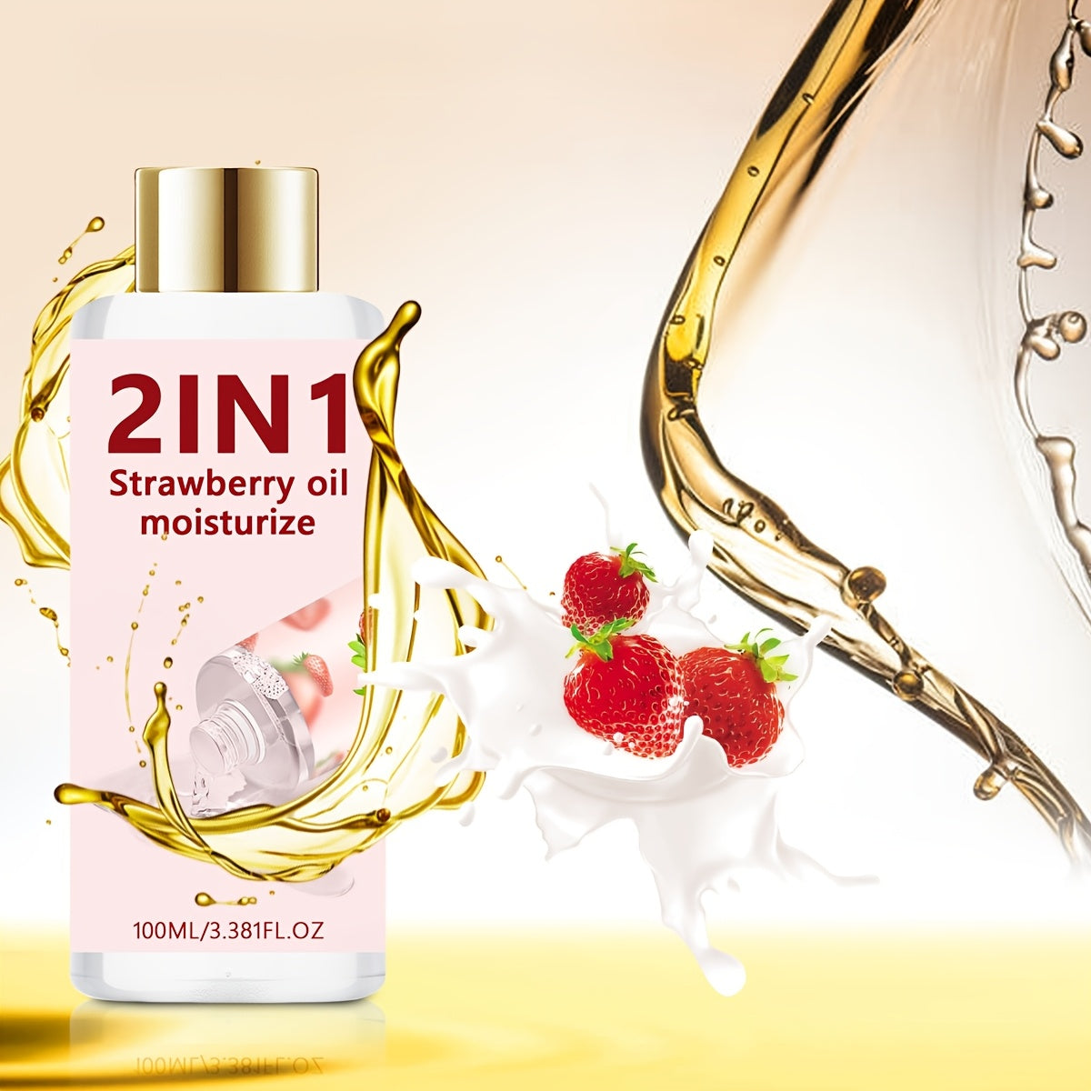 Strawberry Cake Flavor Couple Moisturizing Oil 100ml - Water Based Formula - Long-lasting Moisturizing - Suitable for Adult Entertainment - Easy to Clean, Strawberry Cake Flavor, Moisturizing Oil