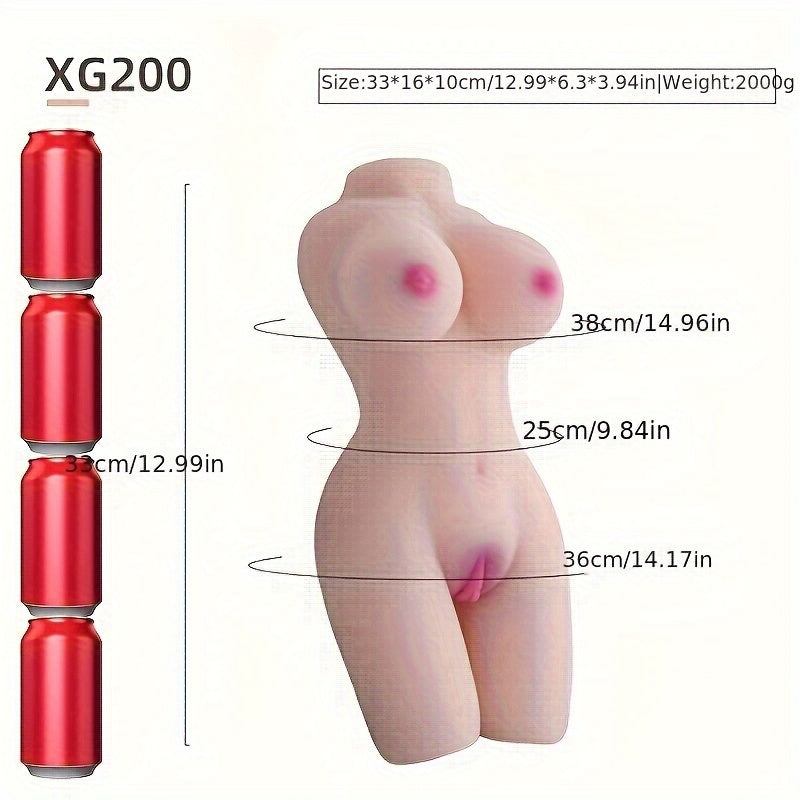 1pc Realistic Full Body Torso Sex Doll for Men, Life-Size TPE Silicone Love Doll with Lifelike Breasts, Vagina, and Anal - No Head, No Battery Needed, Adult Masturbation Toy