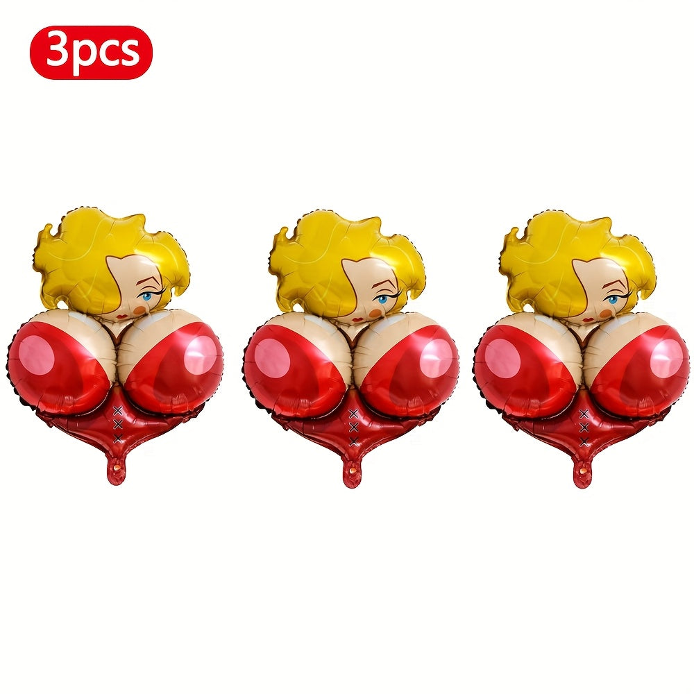 3pcs Hilarious Inflatable Balloons for Bachelorette Parties & Hen Nights - Perfect for Adult Celebrations, Room Decor, and Holiday Festivities