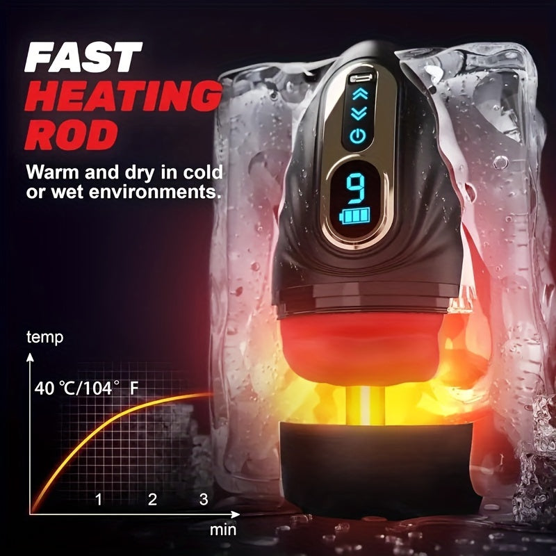 Male Sex Toys for Men Vibrator -Male Masturbator Penis Pump Trainer with 9 Frequency vibration & Smart heating mode, Mouth-Wrapped Penis Vibrator Adult Toys with Heating Rod, LCD, Pocket Pussy Stroker Adult Sex Toy & Games