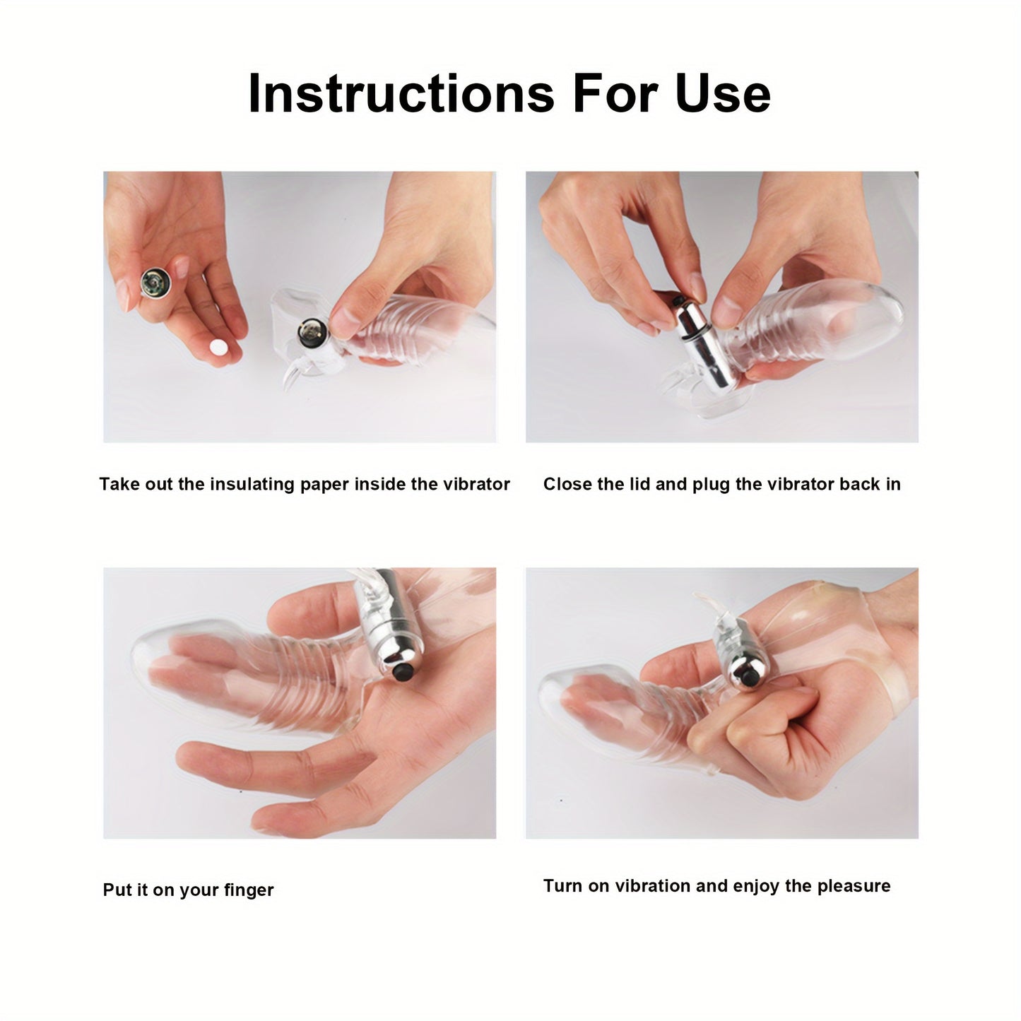 1pc Adult Fun Finger Vibrator Sets For Men And Women, Digging Soft Jelly Crystal Sets, Clit Vagina Vibrating Massage Tools, Fun Sex Toys (batteries Not Included)
