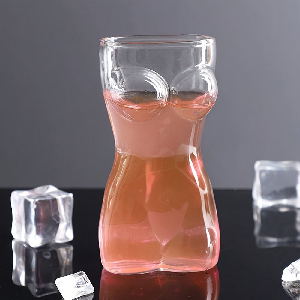 Elegant Stemmed Water Glasses, Reusable Multipurpose Crystal Clear Glassware, Handblown Human Body Shaped Wine Champagne Beverage Cups, Recyclable Material, Hand Wash Only