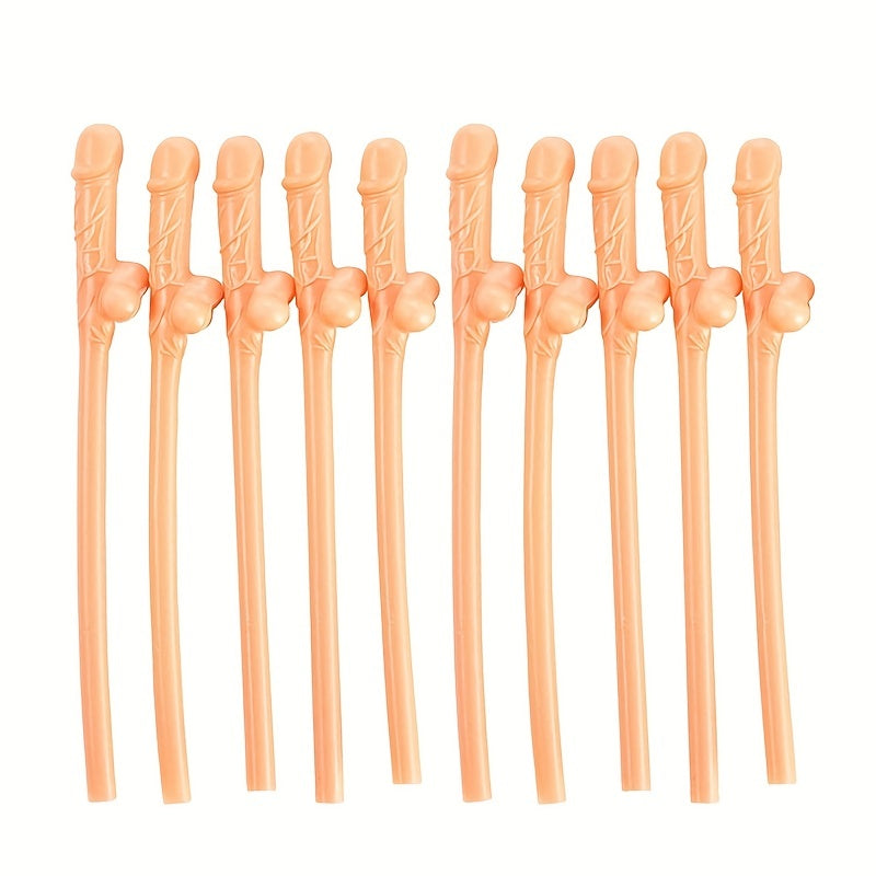 10pcs, Hen Party Brightly Coloured Willy Straws Adult Novelty Party Favors
