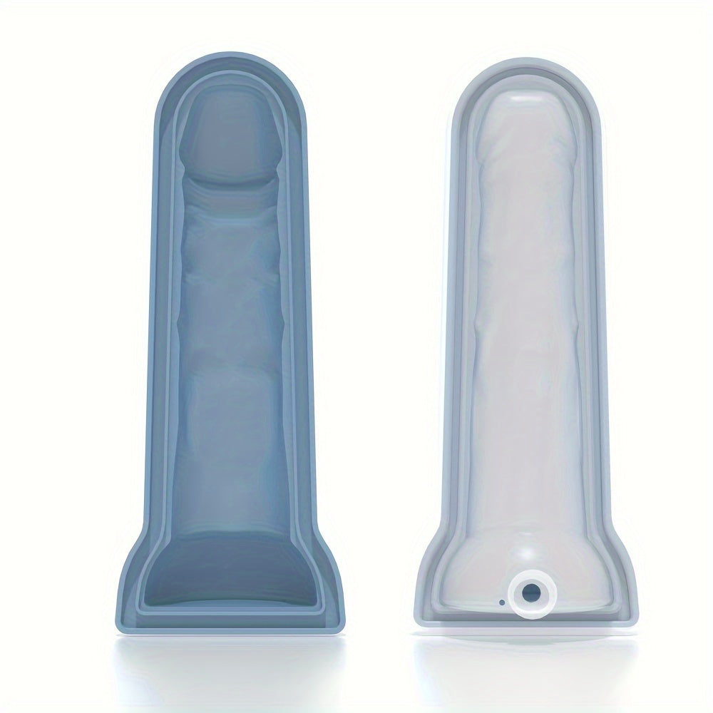 Funny Silicone Ice Cube Mold - Large Male Genital Design, Reusable for Whiskey & Coffee Cubes, Perfect Couples' Novelty Gift, No Batteries Required