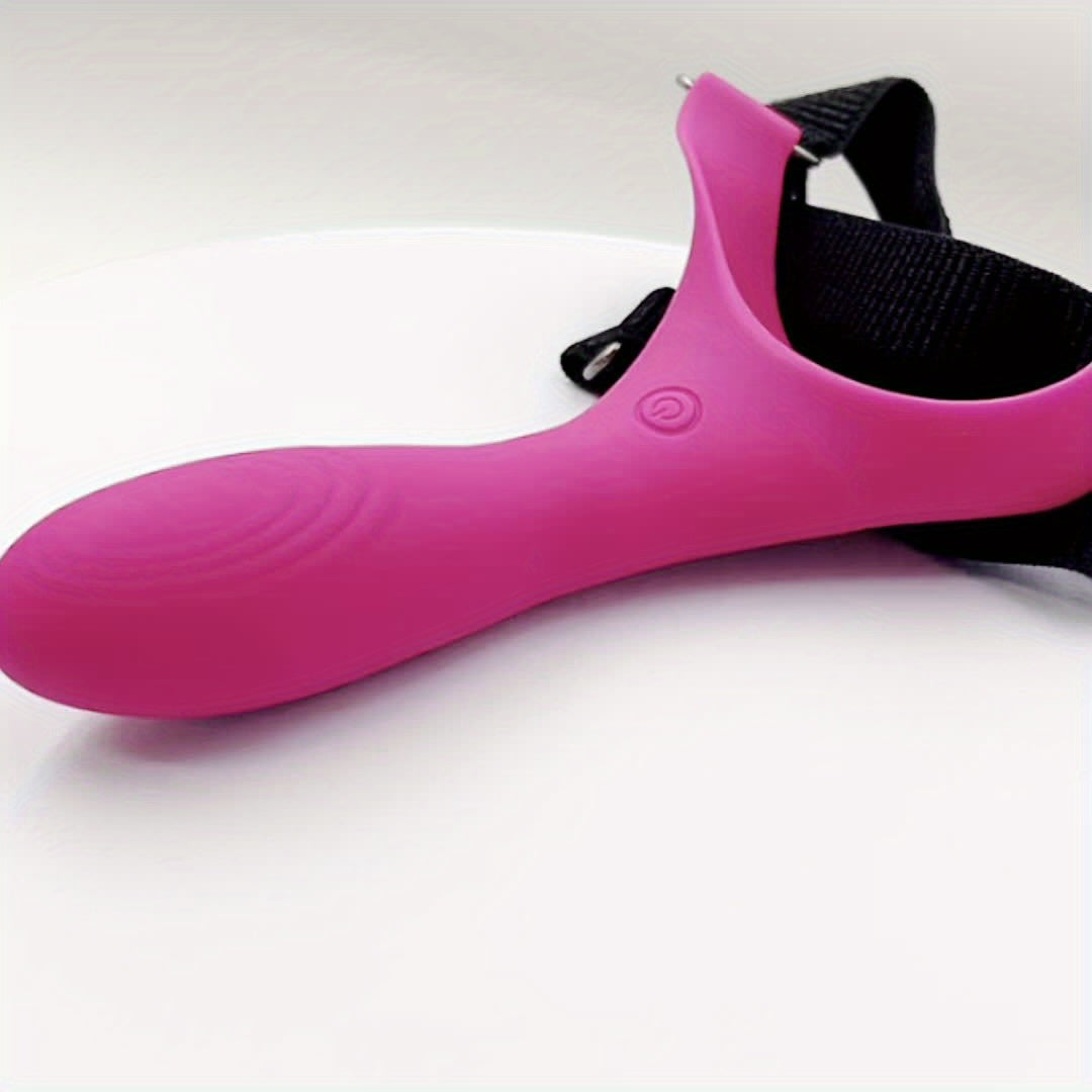 Rechargeable USB Powered Wearable Face Vibrator for Women, 10 Modes G-Spot Stimulation, Infrared Sensor Chin Harness Dildo with Lithium Battery for Couples