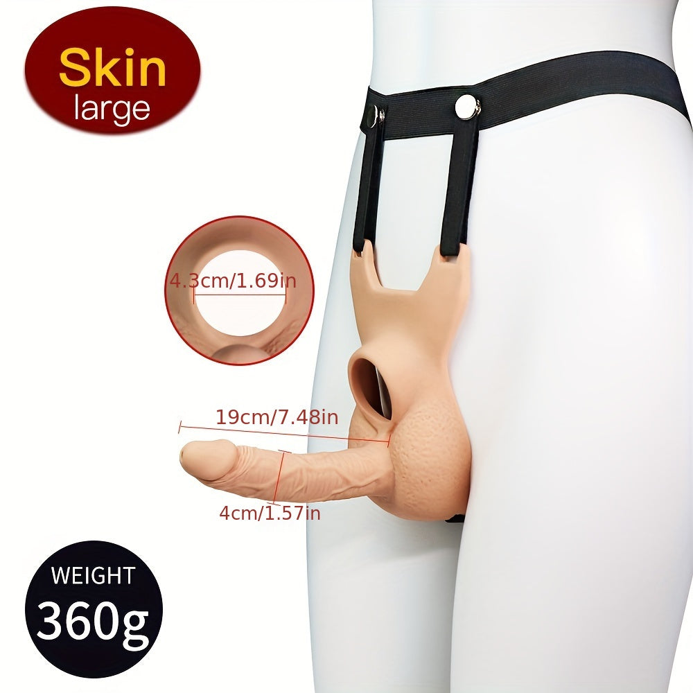 Wearable Vibrating Double-Ended Dildo & Penis Ring - Silicone Anal Plug for Couples, Adult Sex Toy with Lock Sperm Feature