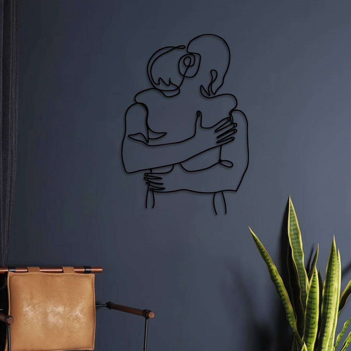 Romantic Hugging Couple Metal Wall Art, 27.94x39.88 cm - Minimalist Modern Home Decor, Perfect for Bedroom & Bathroom, Unique Housewarming or Christmas Gift