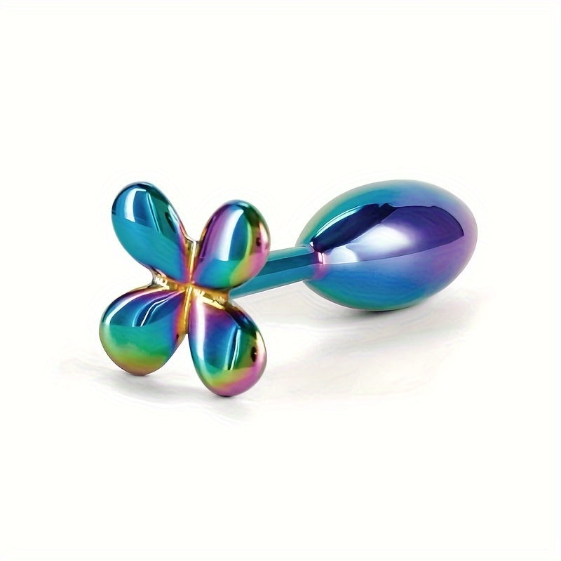 1pc Colorful Metal Anal Beads Butt Plug Small Anal plug Four Leaf Cover Rose Rainbow Gun Anal Sex Toy For Men Women