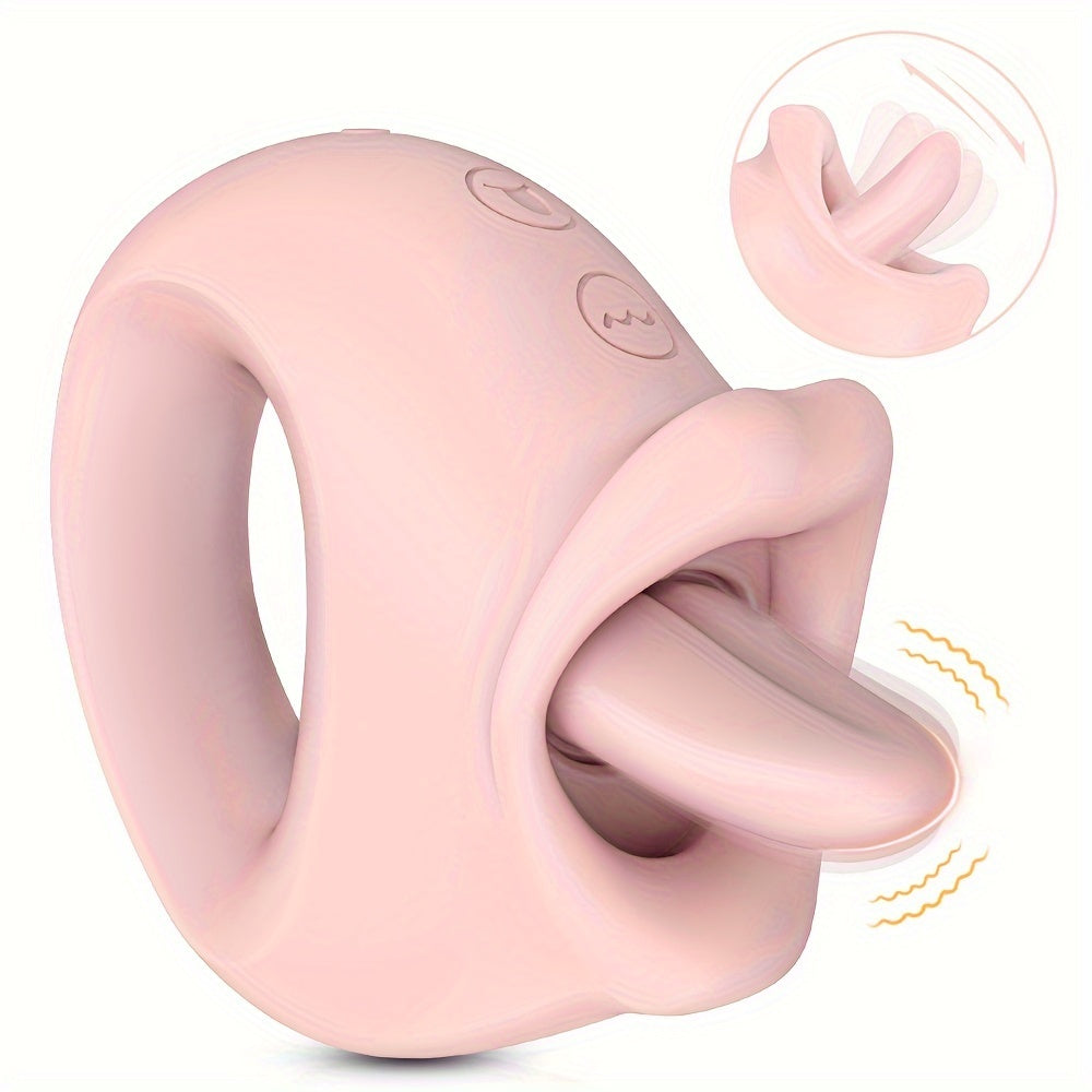 1pc ALWUP Silicone Dildo Vibrator with 10 Tongue Licking Modes - Rechargeable Lithium Battery Powered G Spot Stimulator, Anal Sex Toy for Couples, Clitoral Nipple Licker, Adult Sex Stimulator