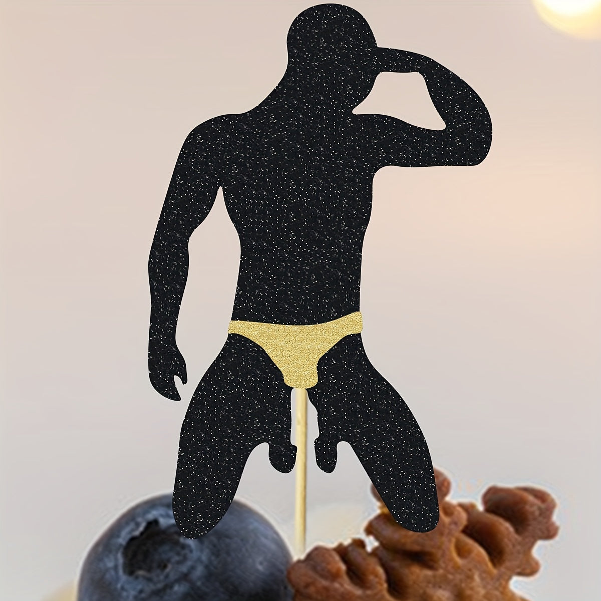 12pcs Male Dancer & Stripper Cupcake Toppers - Perfect for Bachelorette Parties, Hen Nights & Celebrations - No Electricity Needed, Feather-Free, Bamboo Material